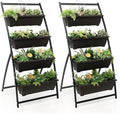 Giantex 2 Pcs 5.2FT Vertical Raised Garden Bed, 4-Tier Elevated Planter Box w/4 by Giantex