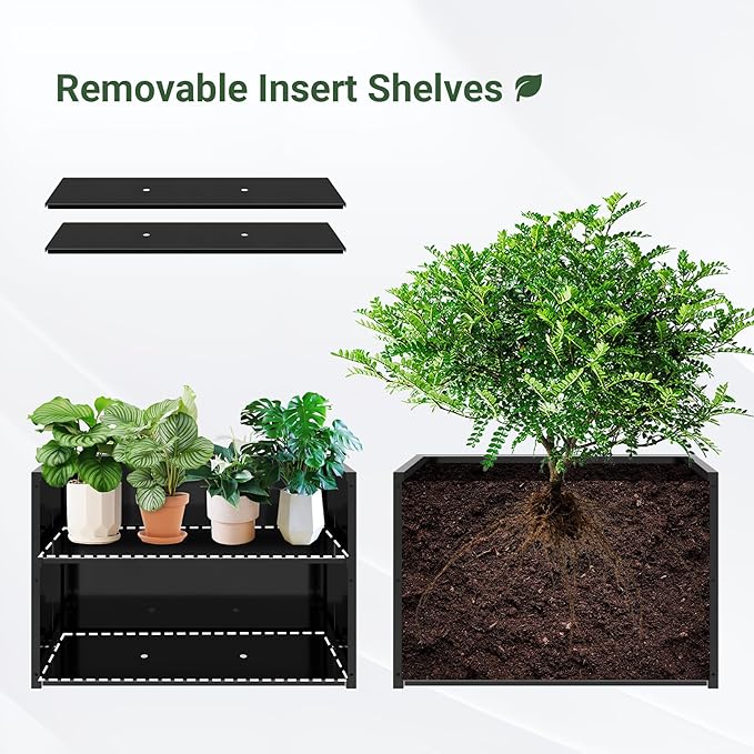 Metal Planter Box 36” x 12” x 24”, Heavy Duty Tall Rectangle Planter Box - Image 4