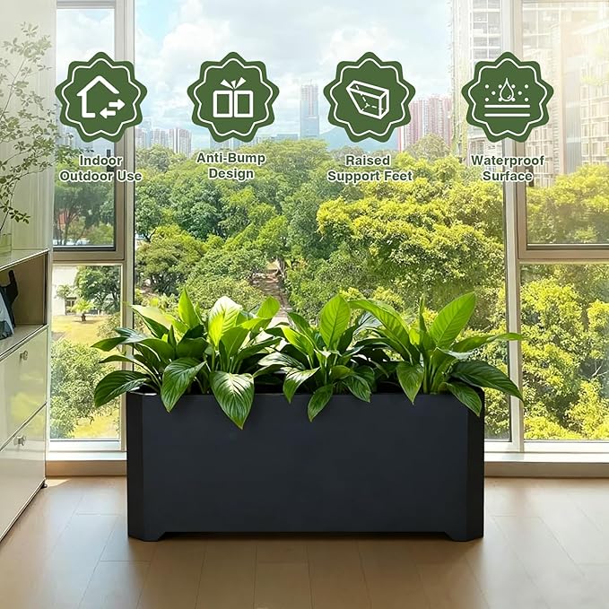 Steel Planter Box-36"x15"x15"-Large Rectangular Planters - Image 4