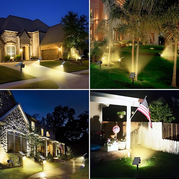 btfarm 4 Pack Solar Spot Lights Outdoor Waterproof IP65-1000LM 52 LED Solar - Image 8