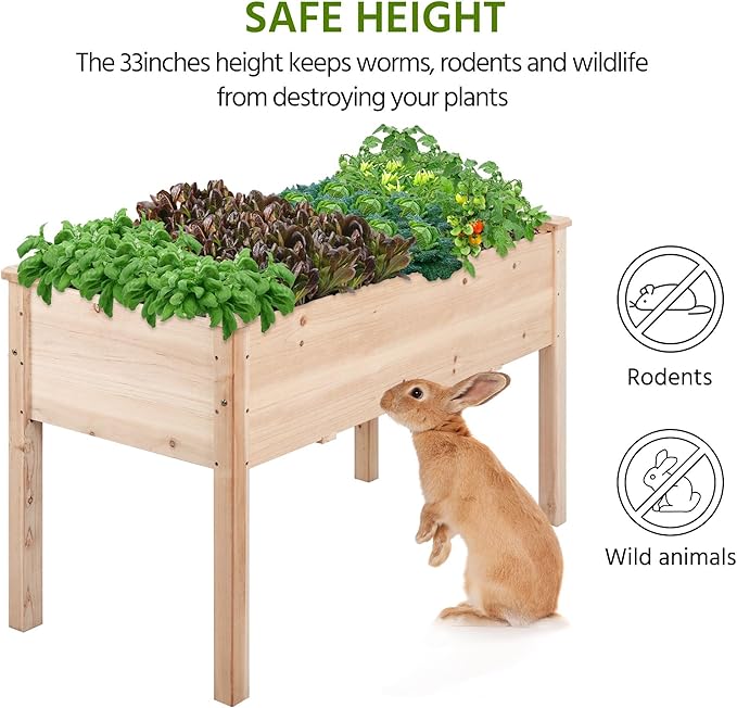 Yaheetech 2pcs Raised Garden Bed 48x24x30in Elevated Wooden Horticulture - Image 7
