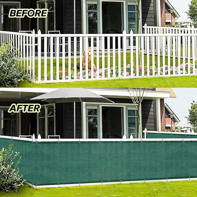 LOVE STORY 3'x10' Dark Green Balcony Screen Privacy Fence Cover UV Protection - Image 4