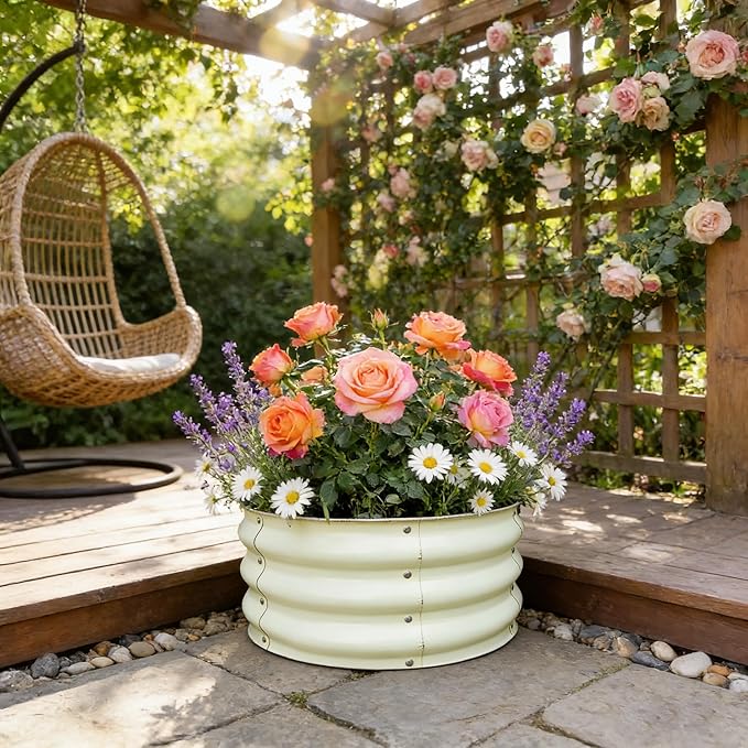 GARDMAX 2 Pack 2x2x1FT Galvanized Round Raised Garden Bed Kit, Metal Planter - Image 8