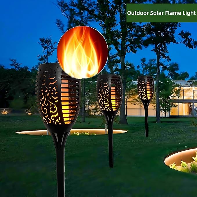 4 Pack Outdoor Solar Flame Light, Solar Lights Outdoor - Image 4