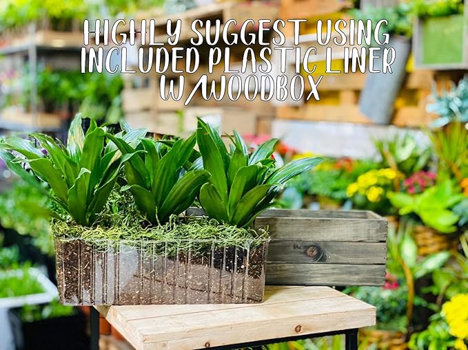 Wooden Planter Box with Handle I Rustic Barn Wood, Plastic Liner l Garden Decor - Image 7