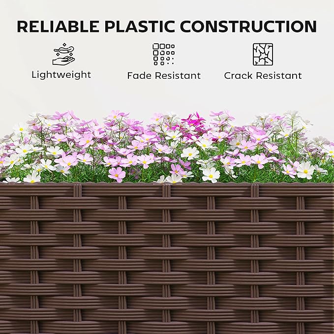 Outsunny Planter Box with Trellis, Self Watering Raised Garden Bed with - Image 6