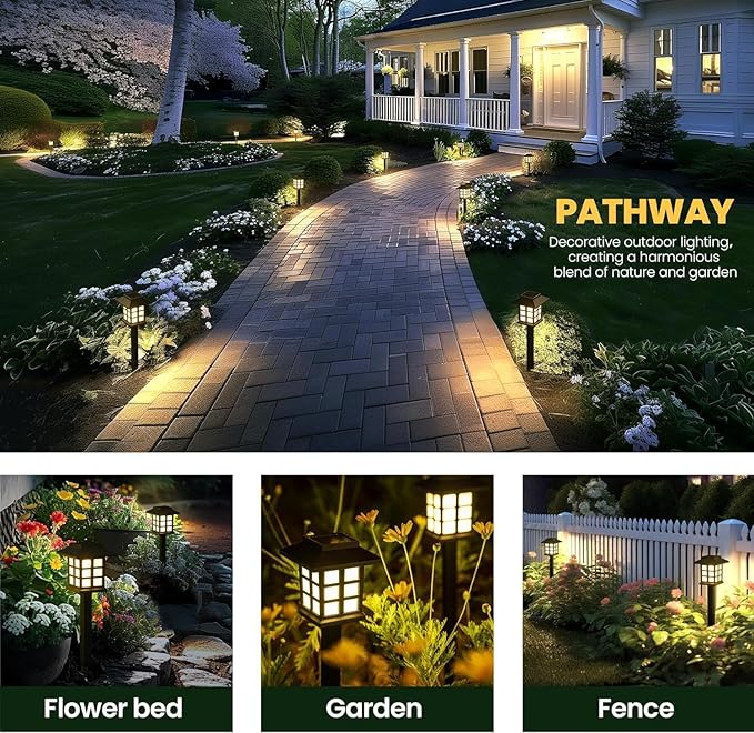 GIGALUMI Solar Outdoor Lights，6 Pack LED Solar Lights Outdoor Waterproof - Image 5