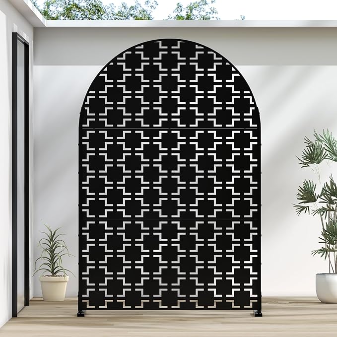 Casaphoria 72" H x 47" W Arched Metal Privacy Screen by Casaphoria