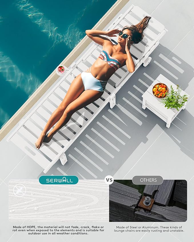 SERWALL Outdoor Chaise Lounge Set of 2 - Image 7