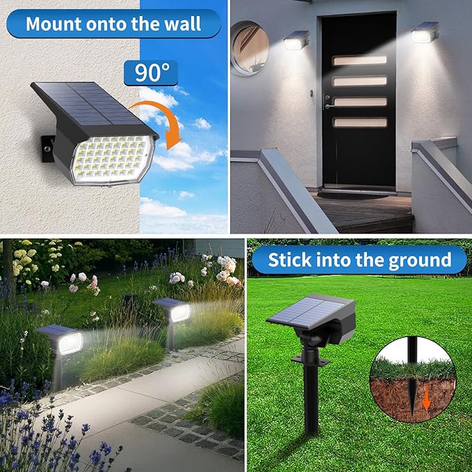 Solar Spot Lights Outdoor 6 Pack, Solar Landscape Spotlights Waterproof - Image 5