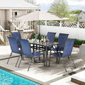 TLSUNNY 7 Pieces Patio Dining Set, Outdoor Table and Chairs W/1.69″ Umbrella by TLSUNNY