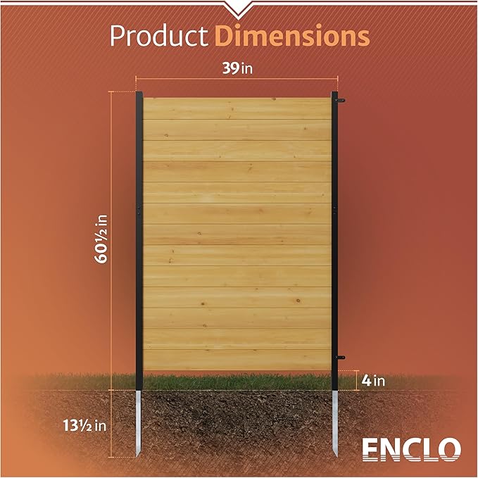 5ft H x 3.2ft W No Dig Enclo Fairmont Cedar Wood Privacy Screen, Great to Hide - Image 6