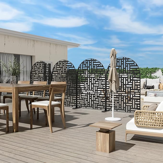 Casaphoria 72" H x 47" W Arched Metal Privacy Screen - Image 5