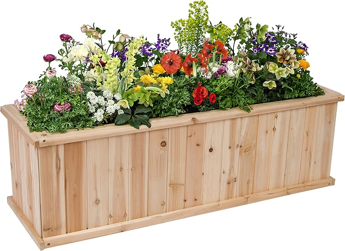 Shine Company Premium Cedar Raised Garden Bed, Planter Box by ShineCompany