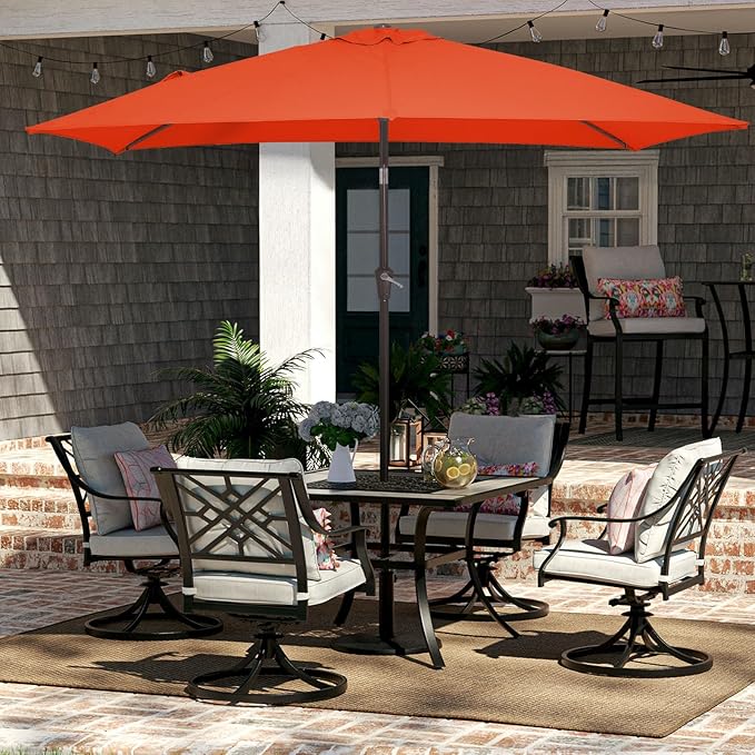 JEAREY 6.5x10 ft Rectangular Patio Umbrellas Rectangle Outdoor Umbrella - Image 2