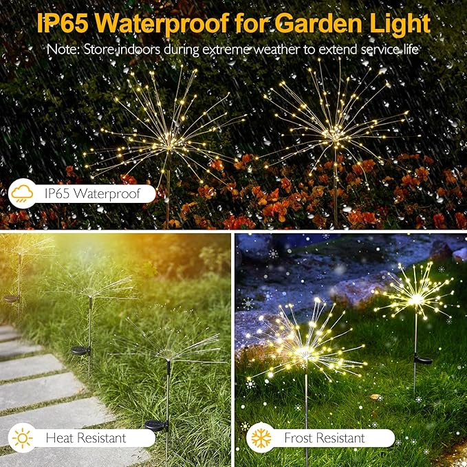 SUNNEST Solar Lights Outdoor, 150 LED Firework Light - Image 4