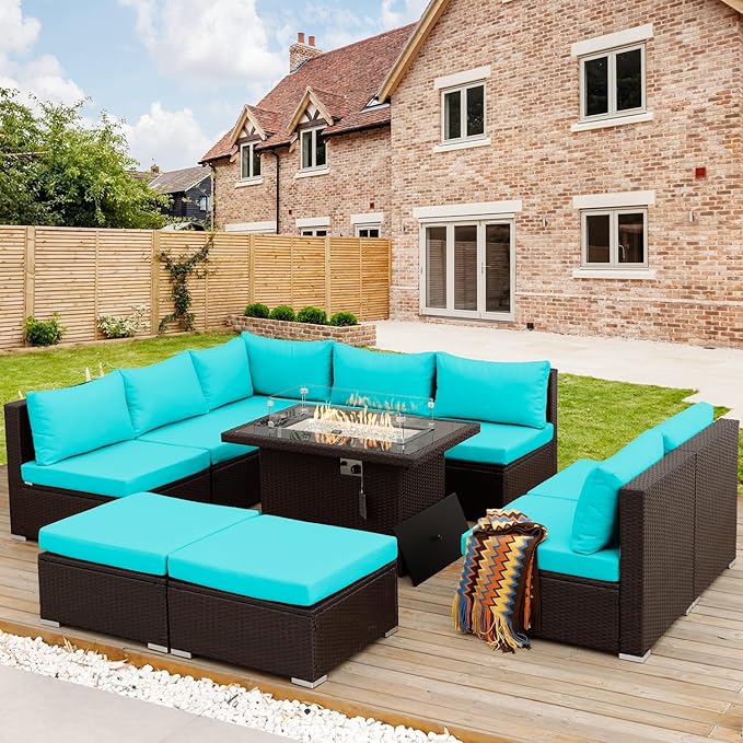 NICESOUL10 Piece Outdoor Couch Furniture Set by NICESOUL