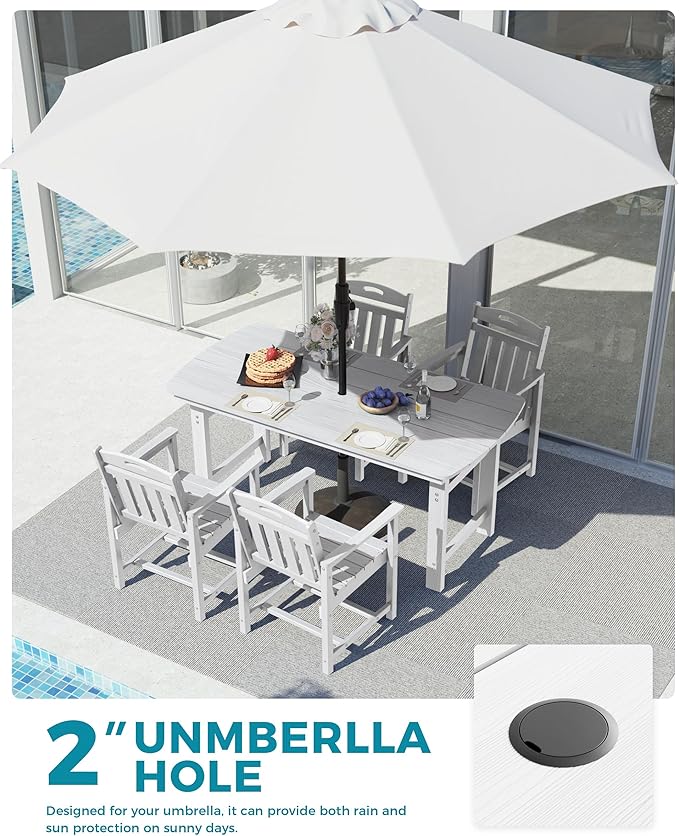 Ciokea HDPE Outdoor Dining Set, 5-Piece Patio Table and Chairs Set - Image 4
