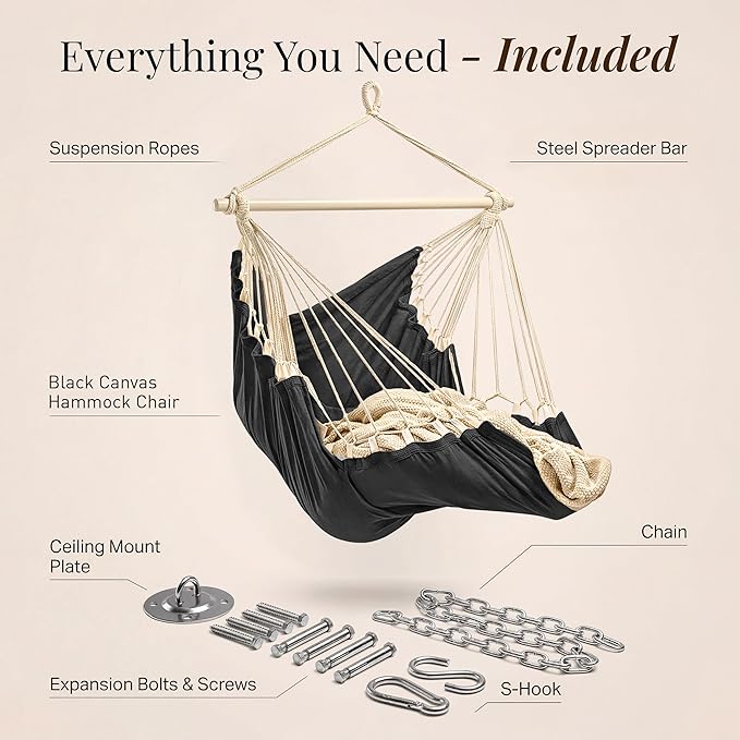 Hanging Hammock Chair Swing – Hanging Chair Outdoor & Indoor - Image 6