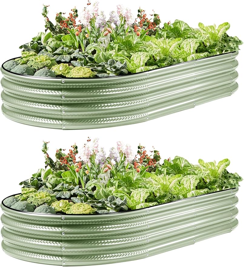 2 Pack Raised Garden Bed Kits, Easy Assembly Metal Raised Bed by Gartist