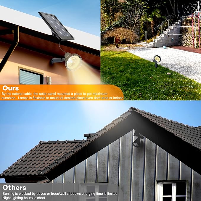 SUNLONG Solar Powered Spot Lights Outdoor Waterproof 2 in 1 Bright Solar - Image 3