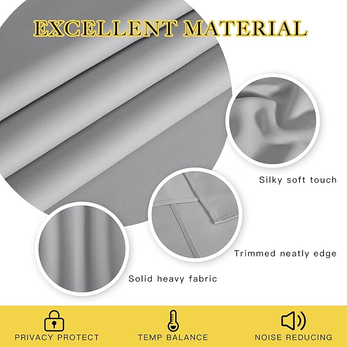 NICETOWN Blackout Curtain & Drape 84 inch Length - Image 4