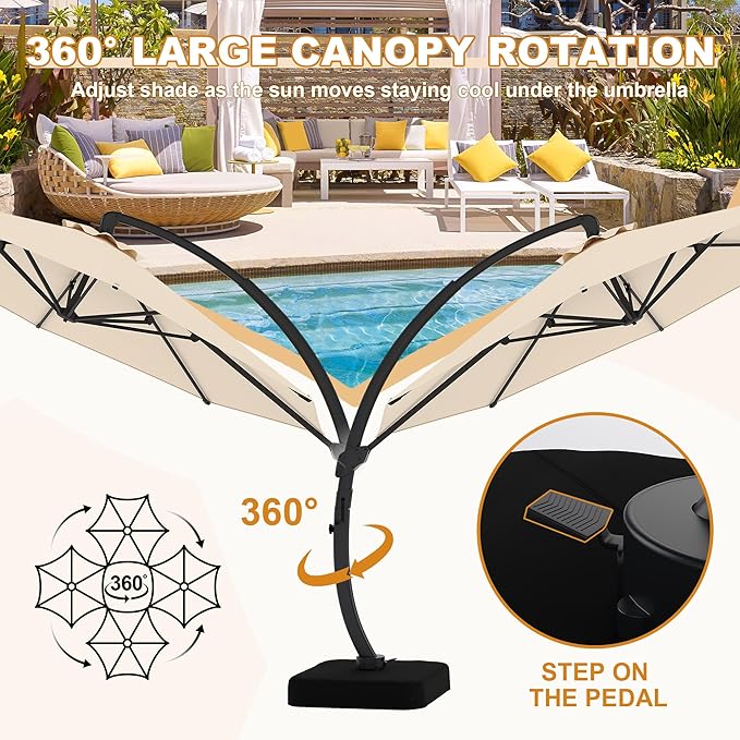GarveeLife 11FT Cantilever Patio Umbrella - Image 7