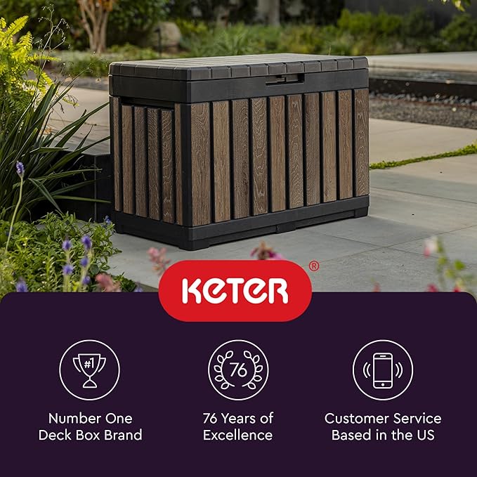 Keter Signature Everwood 50 Gallon Resin Deck Box - Image 7