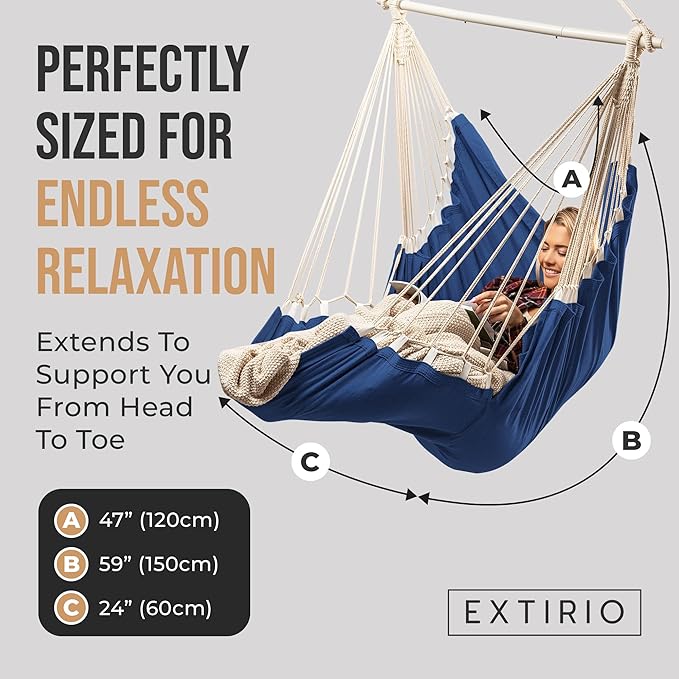 Hanging Hammock Chair Swing – Hanging Chair Outdoor & Indoor - Image 2