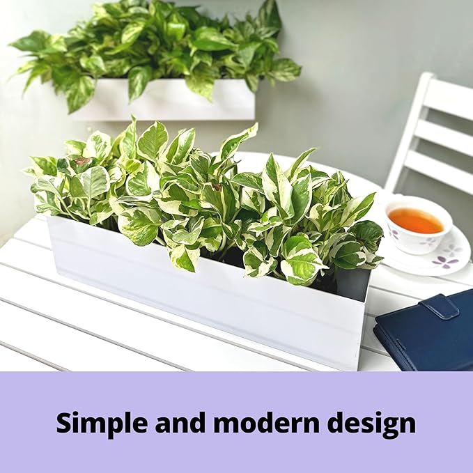 LaLaGreen Wall Planter Carbon Steel White Metal Hanging Flower Pot - Image 7