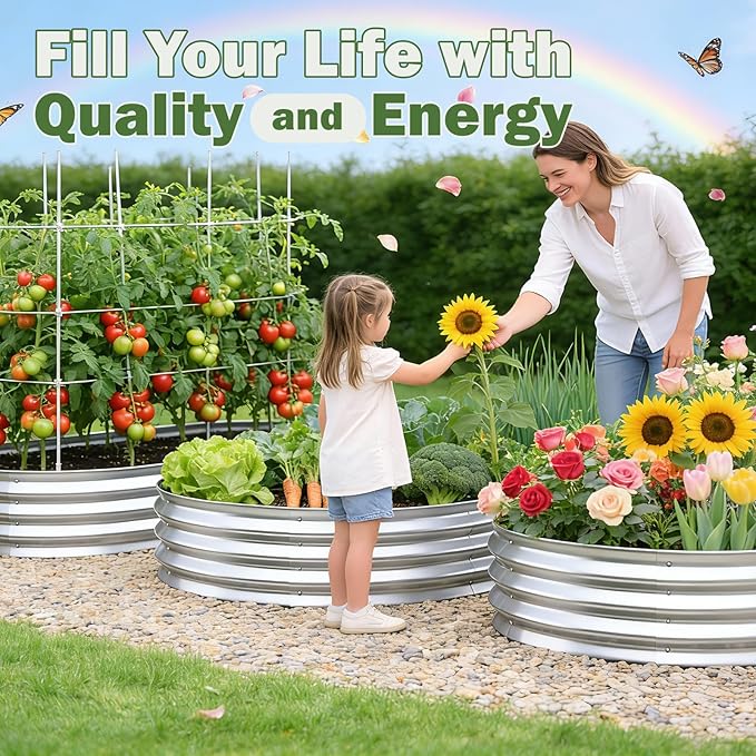 Galvanized Raised Garden Bed Outdoor, Easy Assemble Large Oval Plant Container - Image 7