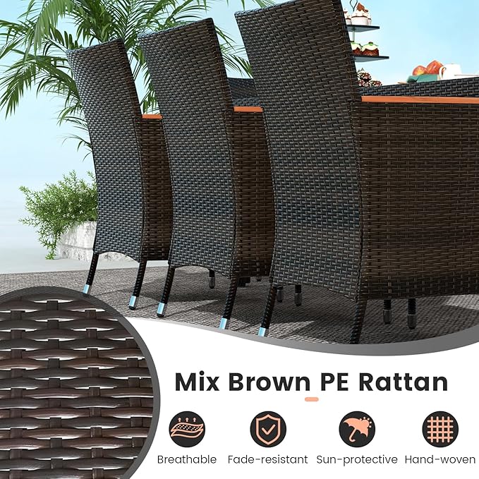 Tangkula 11 Piece Rattan Outdoor Dining Set - Image 4