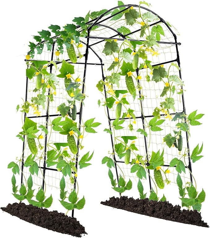 Lalahoni Garden Arch Trellis for Climbing Plants Outdoor, 7.8 Feet Tall Metal by Thereasonyoulovegardening