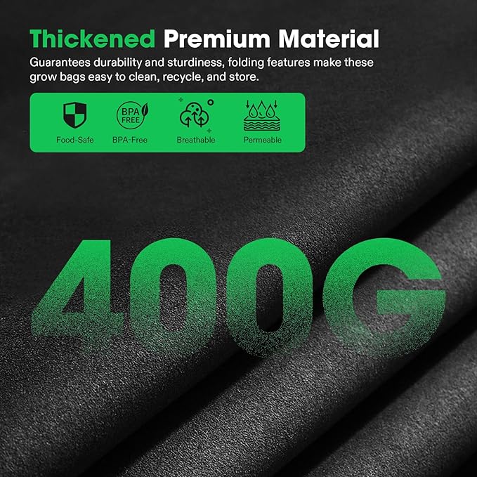 VIVOSUN 8-Grid 55 Gallon Plant Grow Bags, Large Fabric Raised Garden Bed - Image 3