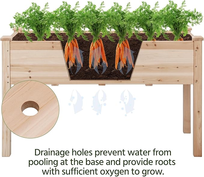 Yaheetech 2pcs Raised Garden Bed 48x24x30in Elevated Wooden Horticulture - Image 4