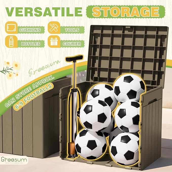 Greesum 31 Gallon Deck Box for Outside, All Weather Outdoor Storage Boxes for - Image 6