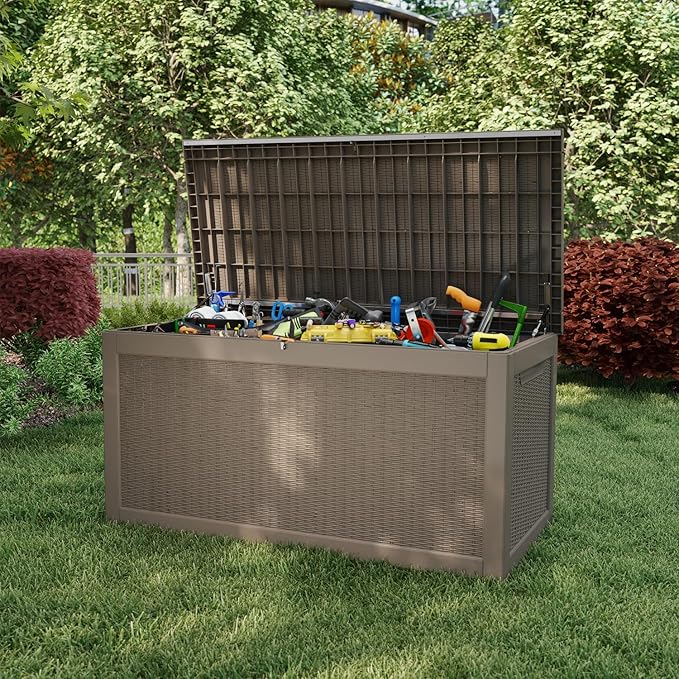 310 Gallon Lockable Outdoor Storage Box – Waterproof Resin Deck Box - Image 3