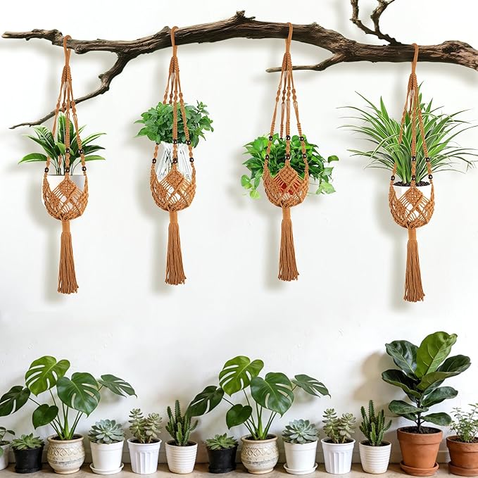 Augshy Jute Crochet Macrame Plant Hangers - Image 4