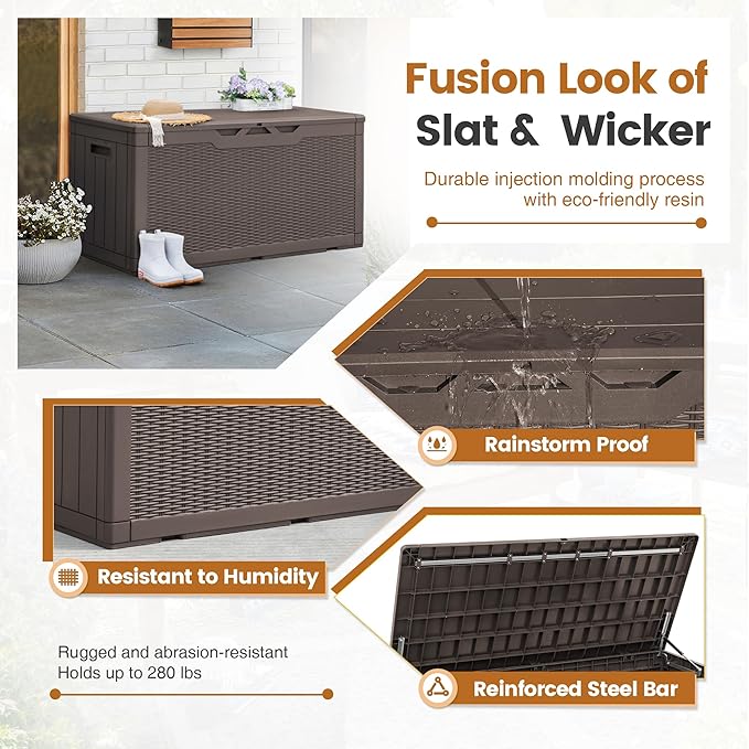 Greesum 100 Gallon Resin Patio Storage Box - Image 5