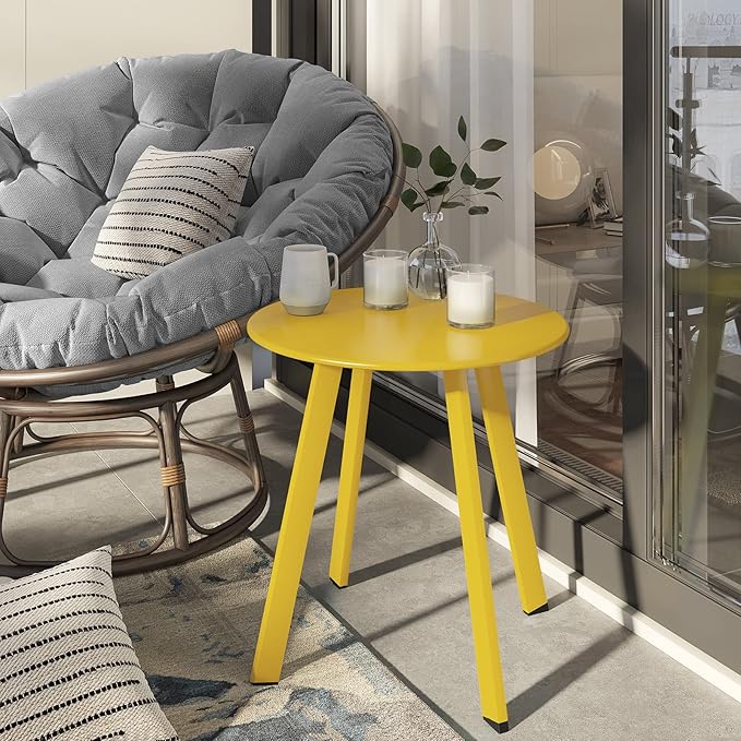 Grand patio Round Patio Coffee Table 2PC Weather Resistant Nesting Tables - Image 5