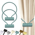 Hion Magnetic Curtain Tiebacks Gray Blue 2pcs, Curtain Tiebacks Buckles by Hion