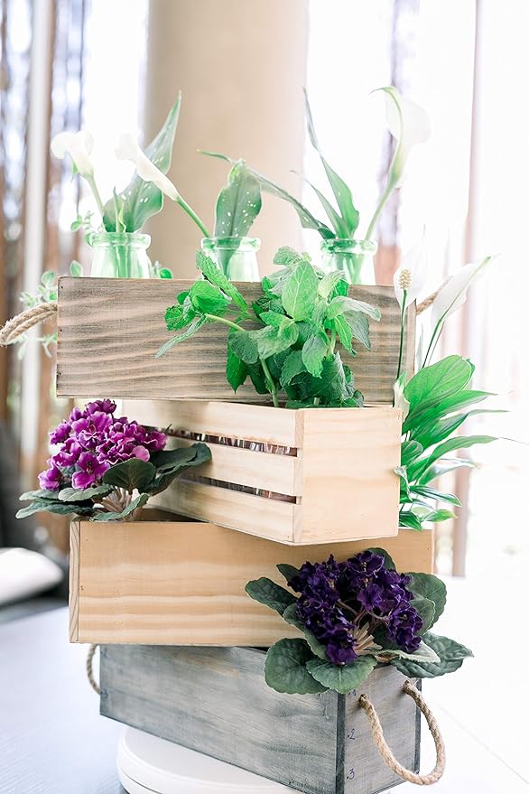 Wooden Planter Box, Rose Wood, Plastic Liner l Garden Decor l Restaurant and - Image 6