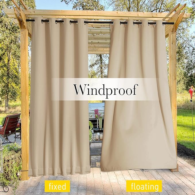 NICETOWN 2 Panels Outdoor Curtains - Image 6