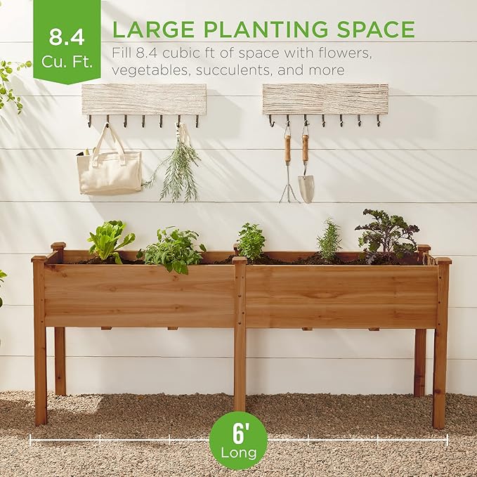 Best Choice Products 72x24x30in Raised Garden Bed, Elevated Wood Planter Box - Image 2