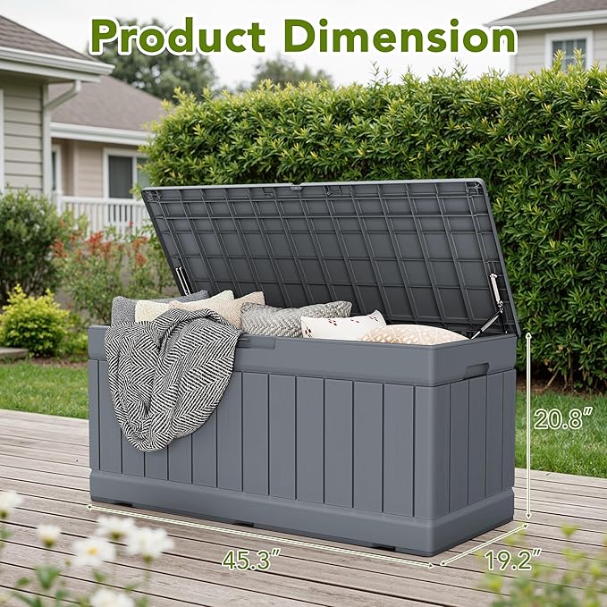 Devoko 78 Gallon Deck Box, Waterproof Resin Outdoor Storage Box - Image 7