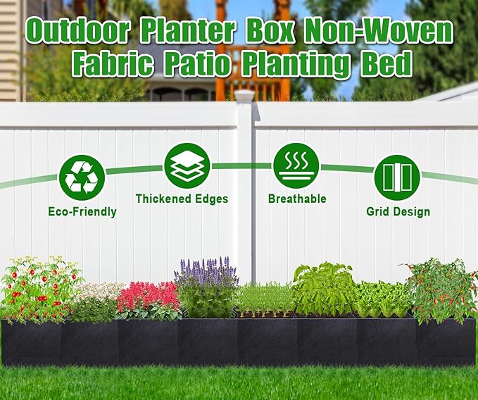 POILKMNI 16x2x1ft Fabric Raised Garden Bed - Image 6