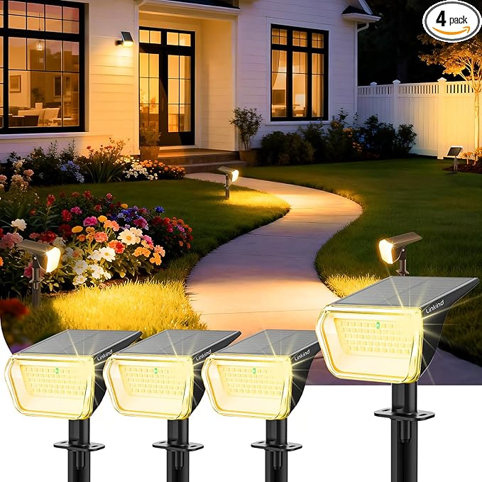 Linkind Solar Spot Lights Outdoor Waterproof IP67, 60 LED Solar Flood Lights by Linkind
