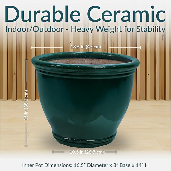Sunnydaze Large Ceramic Plant Pot - Image 5