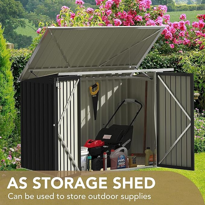 Devoko Outdoor Storage Shed 5.8 x 3.3 FT Metal Trash Shed Waterproof Outside - Image 3