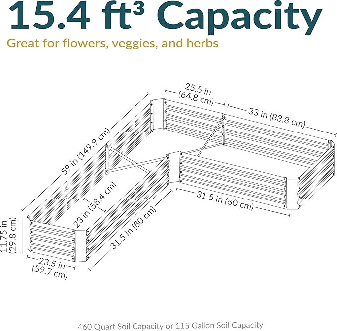 Sunnydaze 11.75" H Raised Metal Garden Bed - Image 6